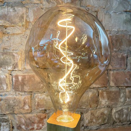 LED лампа Edisons G165 Spiral Gold Е27 5W 2200K димована Premium, зображення 2