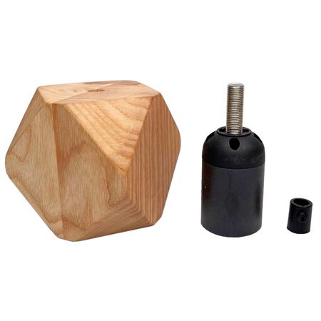 Дерев'яний патрон Е27 квадрат зріз з ясеня, зображення 5