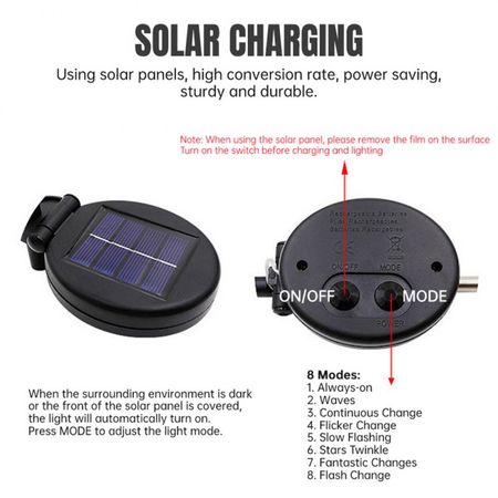 Декоративний садовий LED світильник Феєрверк 180led на сонячній батареї, зображення 4