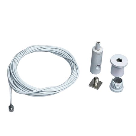 Комплект з тросу 2,5 м та фіксаторів діаметром 1,2 мм білий (1 трос +2 фіксатора), зображення 2