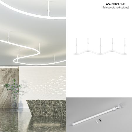 Набір аксесуарів для монтажу телескопічного стельового підвісу з гнучкого неону 24 мм, зображення 3