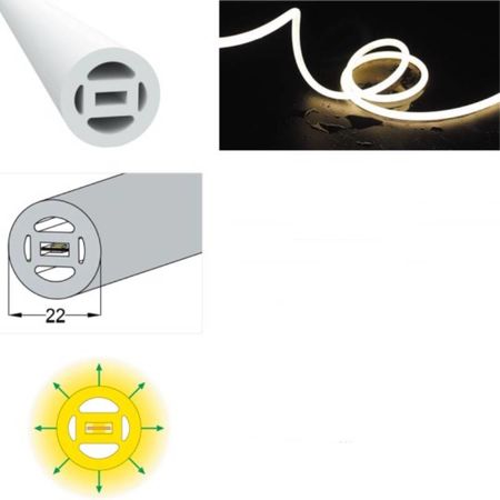 Люстра стельова Nordic U-1 підвіс із гнучкого LED неону D22mm довжина 4,5 м, Довжина світильника, м: 4,5, зображення 7