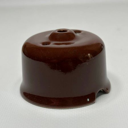 Ретро вимикач керамічний SOFTY Choco з бронзовою ручкою без рамки (З ДЕФЕКТОМ), зображення 4