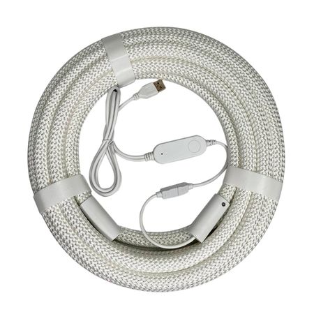 Гнучкий круглий LED неон 13 мм RGB в тканинному обплетенні 5м з LED стрічкою і контролером 50LEDS/m DC5V 3.1W/M IP67 5м від USB, зображення 10