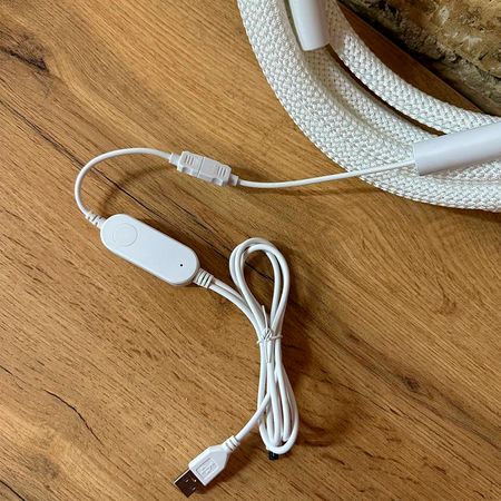 Гнучкий круглий LED неон 13 мм RGB в тканинному обплетенні 5м з LED стрічкою і контролером 50LEDS/m DC5V 3.1W/M IP67 5м від USB, зображення 14