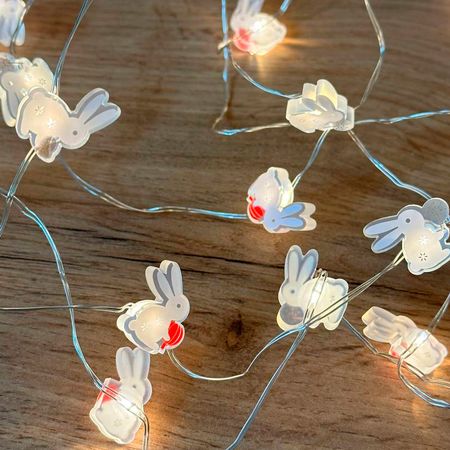 Cвітлодіодна гірлянда з 32 лампочками у вигляді кроликів на батарейках (оригінал), зображення 4