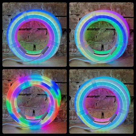 Гнучкий круглий LED неон 13 мм RGB в тканинному обплетенні 5м з LED стрічкою і контролером 50LEDS/m DC5V 3.1W/M IP67 5м від USB, зображення 19