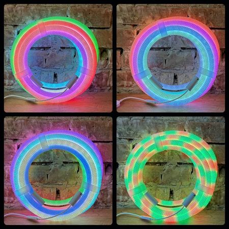 Гнучкий круглий LED неон 13 мм RGB в тканинному обплетенні 5м з LED стрічкою і контролером 50LEDS/m DC5V 3.1W/M IP67 5м від USB, зображення 21