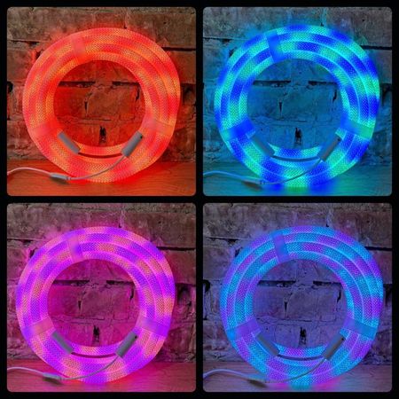 Гнучкий круглий LED неон 13 мм RGB в тканинному обплетенні 5м з LED стрічкою і контролером 50LEDS/m DC5V 3.1W/M IP67 5м від USB, зображення 22