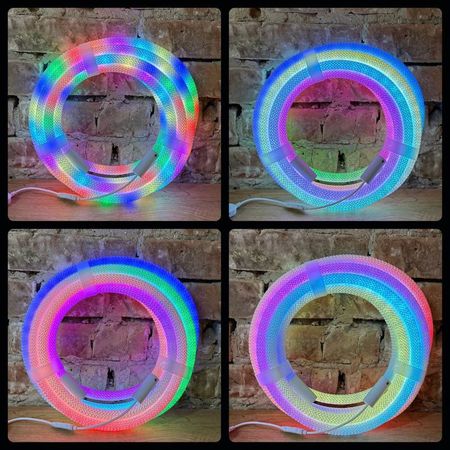 Гнучкий круглий LED неон 13 мм RGB в тканинному обплетенні 5м з LED стрічкою і контролером 50LEDS/m DC5V 3.1W/M IP67 5м від USB, зображення 23