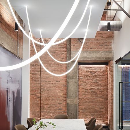 Люстра стельова Nordic U-1 підвіс із гнучкого LED неону D22mm довжина 2,5 м, Довжина світильника, м: 2,5, зображення 10