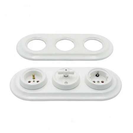 Рамка керамическая Keruida белая на 3 поста для скрытого монтажа, изображение 5 - Edisons