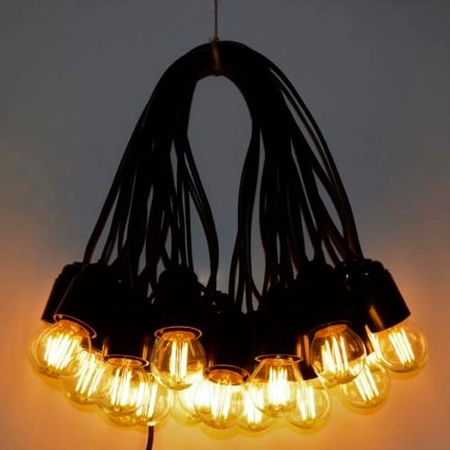 Ретро гірлянда 10 метрів 11 патронів Е27 з вологозахистом ІР33 (Без ламп) Економ, зображення 17