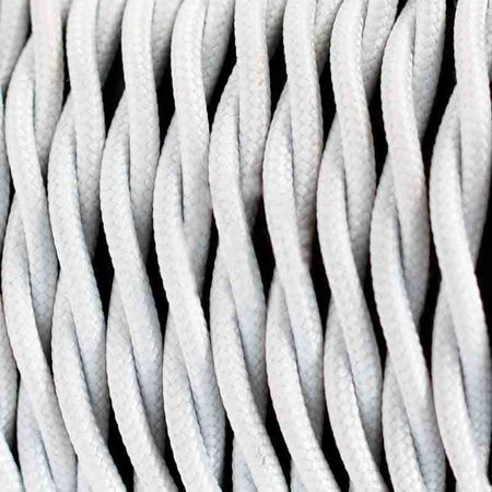 Провід кручений 2-жильний Білий 2х1,0мм (ДСТУ) у тканинному обплетенні Premium, Переріз: 2х1мм, Колір проводу: білий, зображення 3