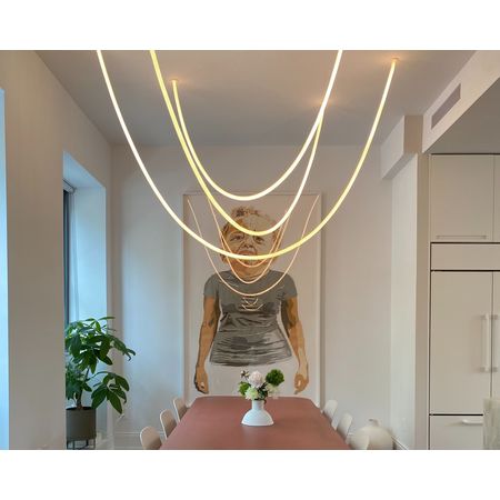 Люстра стельова Nordic U-1 підвіс із гнучкого LED неону D22mm довжина 4,5 м, Довжина світильника, м: 4,5, зображення 9