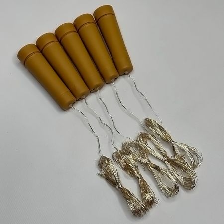 Набір 5 LED гірлянд Пробка на батарейці AAA з 20 LED діодами 2м колір Холодний білий без мерехтіння Покращена модель, Колір світлодіодів: холодний білий, Кількість в комплекті: 5 шт., зображення 7