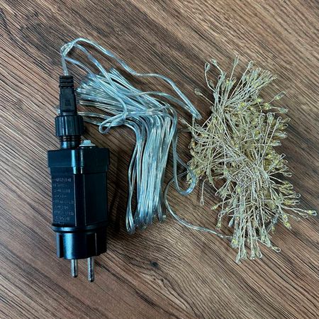 LED гирлянда новогодняя Роса плетенная 300LED 3м цвет Теплый Белый 8 режимов от 220В, Электропитание: Сеть 220В, изображение 23 - Edisons