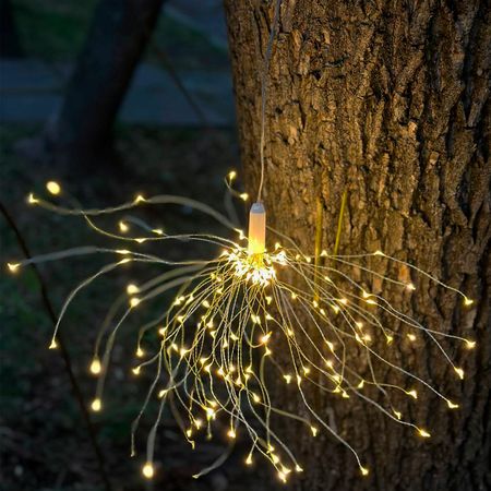 LED гірлянда Феєрверк Крапля роси AVATAR-180 на батарейках з пультом ДУ (теплий білий), зображення 5