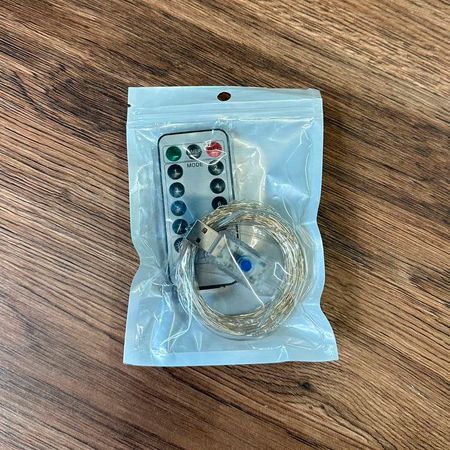 LED гірлянда новорічна Крапля роси 100LED 10м колір Синій 8 режимів з димуванням від USB з пультом ДУ, зображення 9