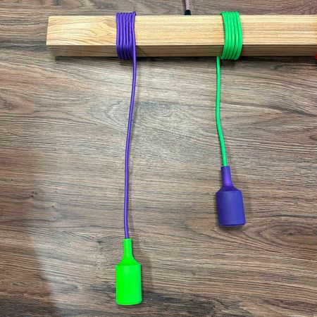 Люстра в скандинавском стиле SkandyWood Kids с деревянной балкой из ясеня на 5 ламп разноцветная, Вид светильника: 7, изображение 5 - Edisons