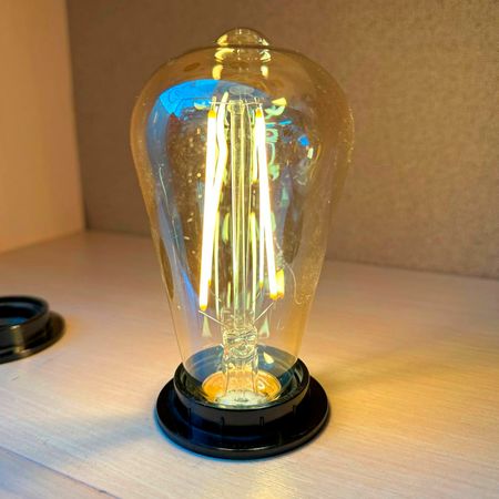 LED лампа Edisons ST64 Long GOLD Е27 2W 2200K бронзовая стеклянная колба Premium, изображение 7 - Edisons