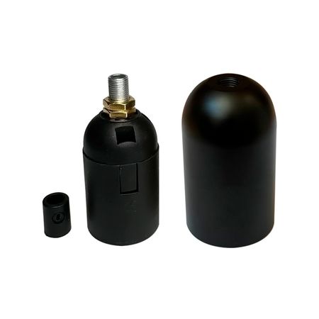 Алюминиевый патрон Round Е27 черный матовый массивный Premium, Цвет: черный, изображение 7 - Edisons