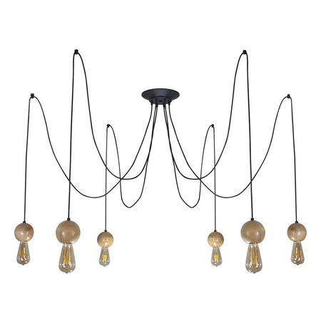 Дерев'яний патрон Е27 сфера з буку діаметр 100 мм, зображення 6