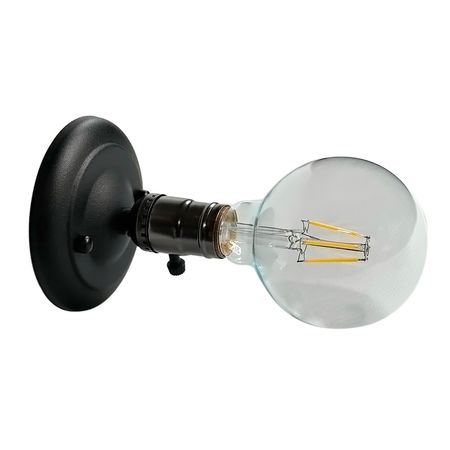 Бра у стилі лофт з вимикачем на патроні у кольорі графіт, зображення 4