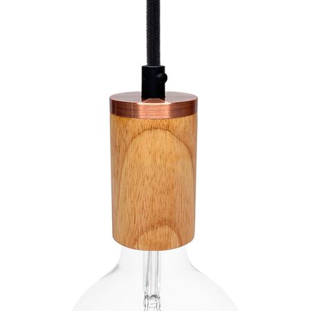 Деревянный патрон Е27 с металлической вставкой под красную бронзу - Edisons