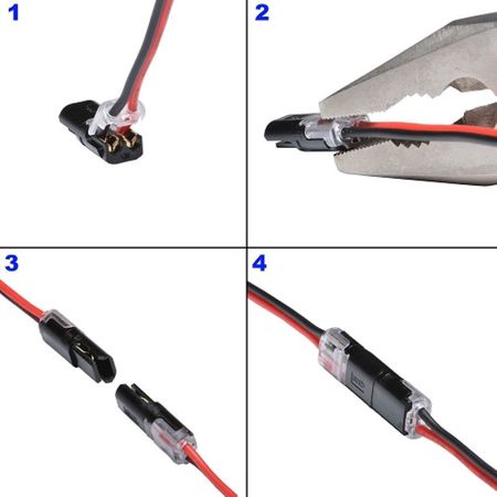 Конектор проводу роз`ємний низьковольтний на 2 контакти 0,35-0,75мм2 , 2шт-пара, Для дротів січенням: 0,35-0,75мм2, зображення 14