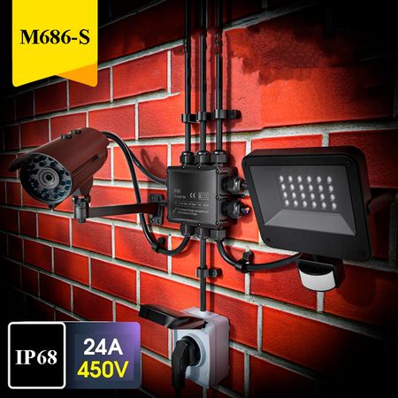 Коробка розподільна герметична M686-S 10*M25 (4-8mm, 8-12mm, 10-14mm) IP68, зображення 12