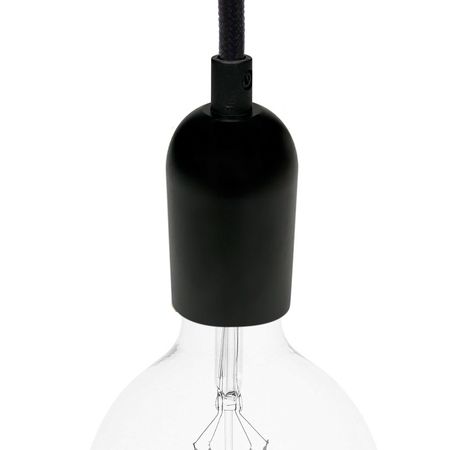 Алюминиевый патрон Round Е27 черный матовый массивный Premium, Цвет: черный - Edisons