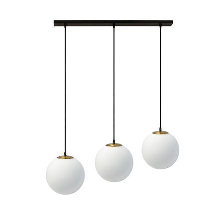 Люстра Rondo matte-3 на планці з 3 білими матовими скляними плафонами