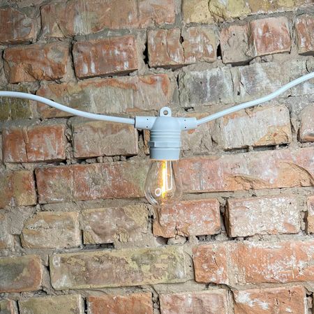 Вулична ретро гірлянда Стрінг Лайт Е27 біла (5м 10 патронів) M19 IP65 вологозахищена Premium, зображення 25