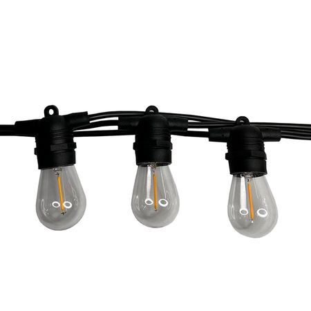 Вулична ретро гірлянда Стрінг Лайт Е27 (5м 10 патронів) M19 IP65 переріз проводу 2х0,5 з LED лампами ST45 1W 2200K прозора колба Premium, зображення 9