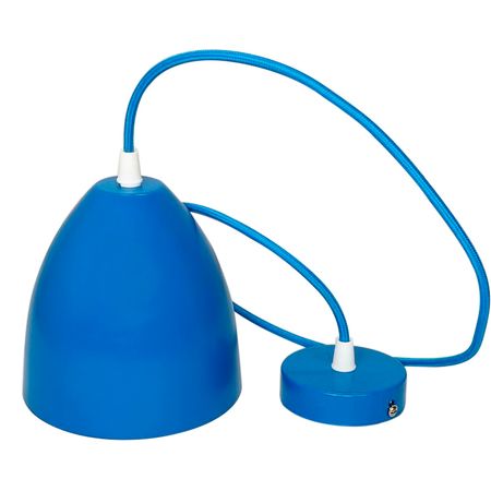 Подвесной светильник в скандинавском стиле с абажуром в виде скруглённого конуса синий, Цвет: синий, изображение 2 - Edisons