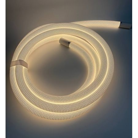 Гибкий круглый LED неон 22 мм в тканевой оплетке 5м с LED лентой 240LEDS/m DC24V 24W/M IP67, изображение 2 - Edisons