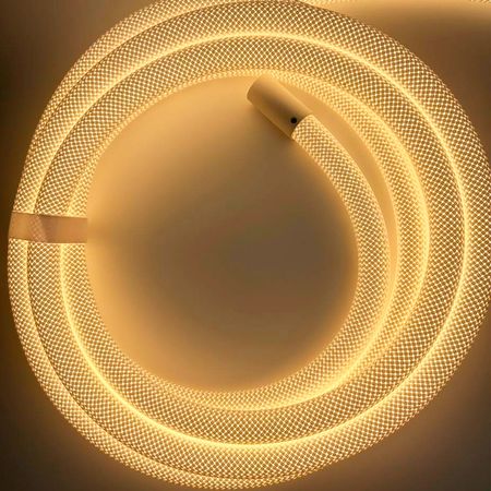 Гибкий круглый LED неон 22 мм в тканевой оплетке 5м с LED лентой 240LEDS/m DC24V 24W/M IP67 - Edisons