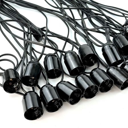 Ретро гірлянда 10 метрів 11 патронів Е27 з вологозахистом ІР33 (Без ламп) Економ, зображення 6