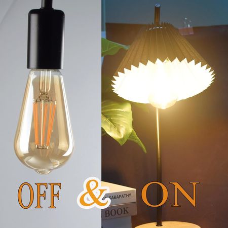 LED лампа ST64 6W E26 110V 2200K довгі нитки бронзова скляна колба, зображення 4