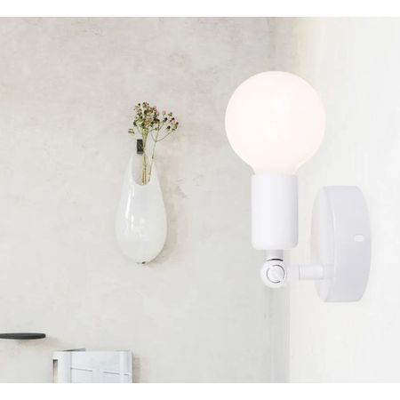 Бра у стилі лофт Sindy металевий з поворотним механізмом біле, зображення 2