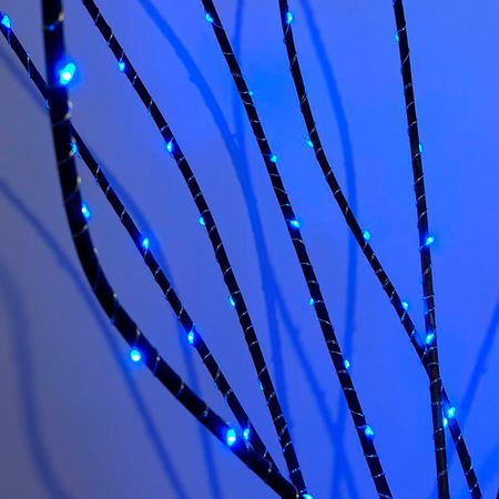 Декоративна лоза чорна з прикрасою у вигляді гірлянди синього кольору, зображення 4