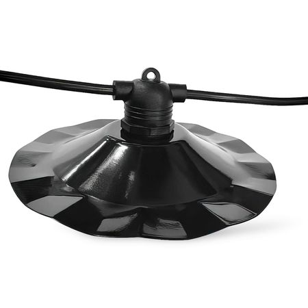 Вулична ретро гірлянда Е27 з абажурами хвиля (5м 10 патронів) IP65 вологозахищена Premium, зображення 5