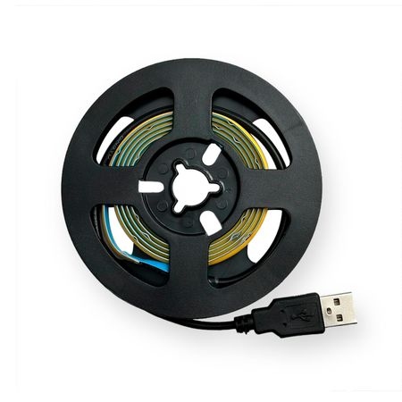 1м LED лента с USB 5V 8W COB 6000K (холодный) 8 мм для павербанка или USB адаптера, Цвет свечения: 6000K, Длина: 1 м, изображение 2 - Edisons