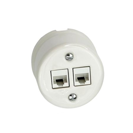 Розетка керамічна біла комп'ютерна, Колір основи: білий, зображення 6