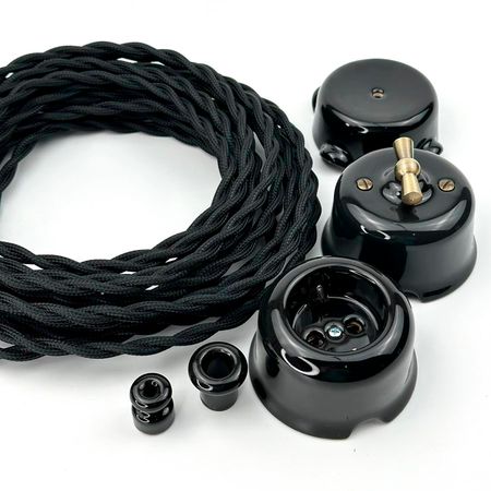 Провод витой 2-жильный Черный 2х0,5мм (ГОСТ) в тканевой оплетке Premium, Сечение: 2х0.5мм, Цвет провода: черный, изображение 4 - Edisons