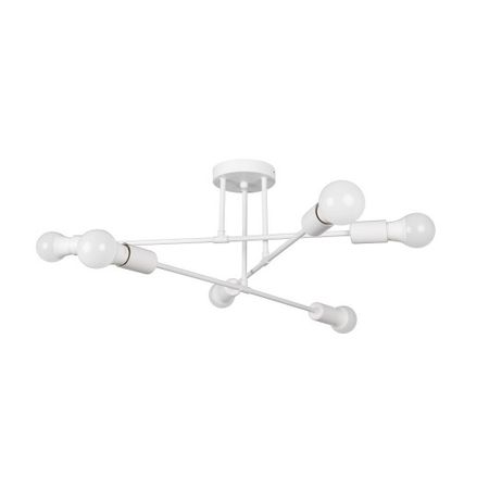 Люстра в сучасному стилі лофт стельова Trit-WW6 на 6 ламп E27 біла, Вид світильника: 5