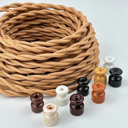 Ролик изолятор керамический для ретро проводки черный Premium, Количество: 1 шт., Цвет: черный, изображение 4 - Edisons