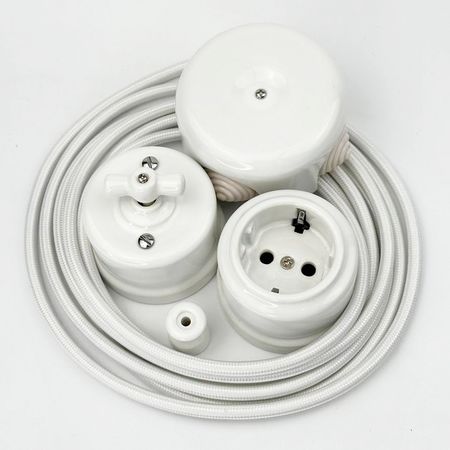 Провод прямой Белый 2х1,5мм (ГОСТ) в тканевой оплетке Premium, Сечение: 2х1.5мм, Цвет провода: белый, изображение 4 - Edisons