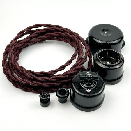 Провод витой 2-жильный Шоколадный 2х1,5мм (ГОСТ) в тканевой оплетке Premium, Сечение: 2х1.5мм, Цвет провода: шоколадный, изображение 7 - Edisons